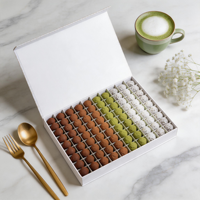 Boîte d'emballage personnalisée vert clair pour chocolat avec fenêtre transparente, boîte cadeau en papier vide de qualité alimentaire pour bonbons, biscuits, truffes