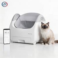 DRH Nouvelle Conception Bac à Litière Automatique pour Chat avec Contrôle par APP, Double Capteur de Sécurité, Série Tiny, Bac à Litière Autonettoyant avec Conception à Couvercle Ouvert