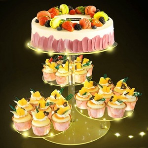 Rak kue akrilik Multi lapisan transparan, rak kue wisuda pernikahan, mudah dibongkar, tampilan meja makanan penutup, penyimpanan berdiri - Product Image 5