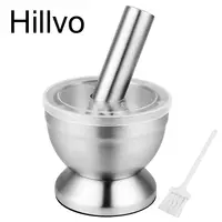Hillvo المطبخ أدوات الطبخ الفولاذ المقاوم للصدأ هاون ومدقة مجموعة للبيع