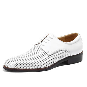 Chaussures Oxford décontractées pour hommes de haute qualité, en cuir véritable, confortables, à lacets, design perforé, style intemporel - Product Image 1