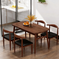 Ensemble table et chaises de salle à manger moderne et minimaliste, imperméable et écologique - Table rectangulaire peu encombrante pour petits appartements et cantines