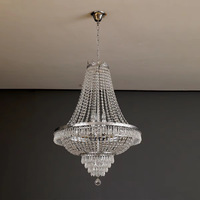 Lámpara de Araña de Cristal Dorada y Plateada, Lámpara de Cristal para Decoración de Salones de Boda, Lámpara Colgante LED, Decoración de Techo para Bodas