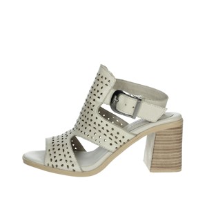 Sandali con tacco alla moda da donna con top in pizzo 160649 scarpe da sposa grigie a punta quadrata chiusura con lacci - Product Image 1
