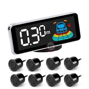 Sensor de aparcamiento con pantalla LCD para coche, sistema de asistencia de respaldo inverso, 8 sensores, gran oferta