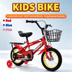 Bicicletta Rosa per Bambini con Rotelle Stabilizzatrici 12 Pollici Monovelocità con Cestino per Bambine e Bambini - Product Image 4
