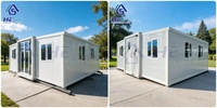 Maison conteneur préfabriquée extensible de 59 m² (30 pieds) avec design mobile et relocalisable, 2, 3, 4 ou 5 chambres, de luxe, étanche et pliable