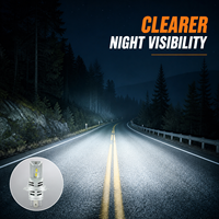 Ampoule de phare LED pour voiture HSSH H4 H7 H11 12V 45W 6500K, puce LED 3000 Lumens, taille mini, 9005 9006, ajustement universel