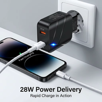 Chargeur de téléphone portable 28W Quick Charge 3.0 avec double port USB, adaptateur secteur intelligent portable rapide pour téléphone mobile
