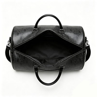 Échantillon Gratuit Sac de Voyage de Luxe Noir Personnalisé avec Logo, Sac de Sport en Cuir PU pour Hommes, Sac de Week-end, Sac de Nuit, Bagage de Voyage