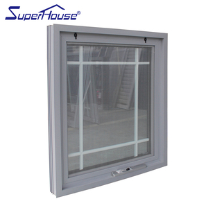 Fenêtre à manivelle avec <span class=keywords><strong>grille</strong></span> décorative en verre et moustiquaire <span class=keywords><strong>amovible</strong></span>, fenêtre à charnière supérieure en aluminium - Product Image 4
