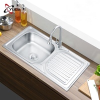 YUDA nouveau Design meilleure vente évier de cuisine à cuvette unique Type moderne 304 évier de cuisine en acier inoxydable avec plateau
