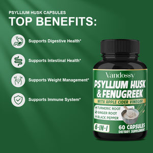 Cápsulas de polvo de cáscara de <span class=keywords><strong>psyllium</strong></span> orgánico puro 99%, suplemento de fibra dietética Natural para adultos, peso de desintoxicación de Salud Digestiva - Product Image 3