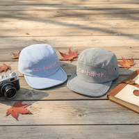 Gorra de Béisbol HOULIN de 6 Paneles con Bordado a Rayas, Visera Plana, Ajustable, de Algodón y Poliéster, para Adultos Unisex, para las Cuatro Estaciones