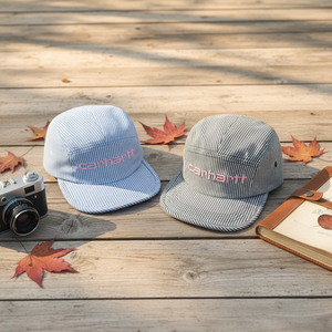 Gorra de Béisbol de 6 Paneles con Bordado a Rayas, Visera Plana, Ajustable, de Algodón y Poliéster, para Hombre y Mujer, para las Cuatro Estaciones - Product Image 1