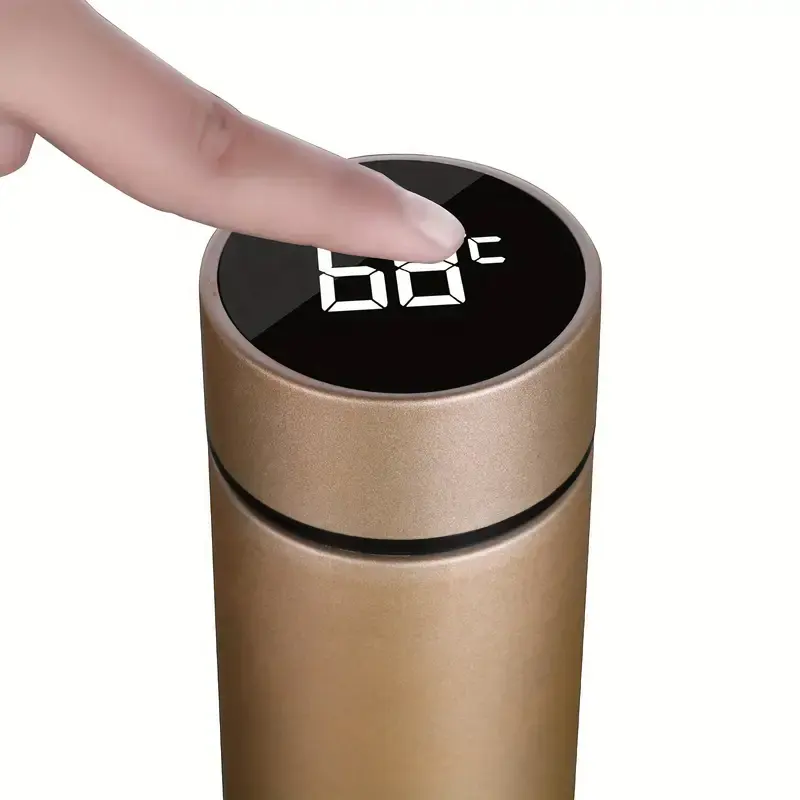 500ml de acero inoxidable LED Pantalla de temperatura inteligente bota de agua termo taza botella de agua con colador de té