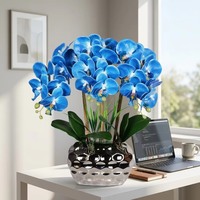 Realistische Phalaenopsis-Orchidee Künstliche Blume im Keramiktopf Seidenarrangement Hotel Hochzeit Heim-Deko Großhandel Maßanfertigung OEM