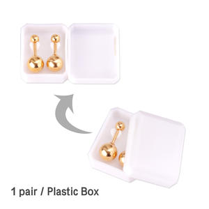 Orecchini a Sfera Piccoli Rotondi Color Oro Giallo per Donna Uomo Bambini Ragazze Gioielli - Product Image 4