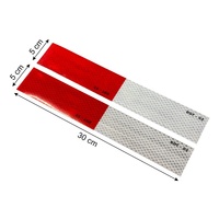 Ruban Réfléchissant Magnétique Personnalisé à Haute Visibilité Rouge et Blanc C2 30cm