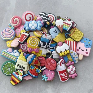 Yeni popüler kauçuk Pvc ayakkabı Charms Sweetmeats serisi tokaları ayakkabı çörek tarzı ayakkabı aksesuarları Clog Charms toptan