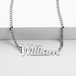 Collar <span class=keywords><strong>de</strong></span> <span class=keywords><strong>Cadena</strong></span> Cubana Minimalista <span class=keywords><strong>de</strong></span> Plata <span class=keywords><strong>de</strong></span> 3 mm, <span class=keywords><strong>Nombre</strong></span> Personalizado, Letra Personalizada, Acero Inoxidable, <span class=keywords><strong>Oro</strong></span>, Regalo <span class=keywords><strong>de</strong></span> Cumpleaños para Hombres y Mujeres - Product Image 2