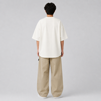 T-shirt décontracté oversize en coton blanc pour homme, col rond, motif graffiti graphique bleu, respirant, idéal pour l'été