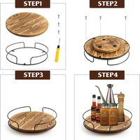 12,5 Zoll rustikale Holz Lazy Susan Cabinet Turntable Organizer Tischplatte Aufbewahrung stablett für Küche Bad Eitelkeit Couch tisch