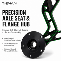 Plaque triangulaire CNC pour trottinette Giorno, découpes fraisées multi-axes, amélioration de la rigidité anti-torsion, noir et vert
