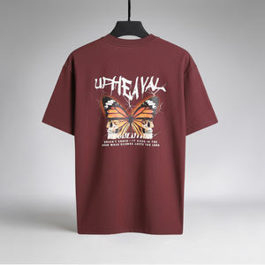 Camiseta Casual Color Granate Oscuro para Hombre, para Verano, 200 GSM, 70% Algodón, 30% Poliéster CVC, al por Mayor - Product Image 6