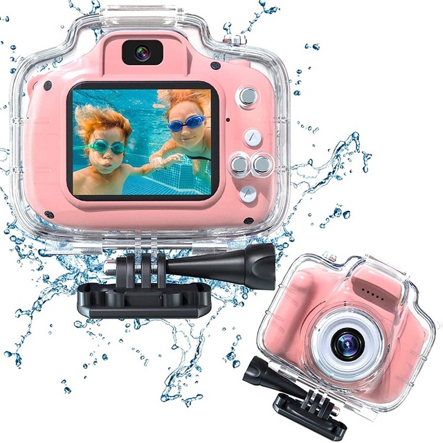 Kids Camera Waterproof Action Camera 1080P HD Outdoor Sports Digital Camera for Children Boys Girls Photo Toys Holiday Gift
