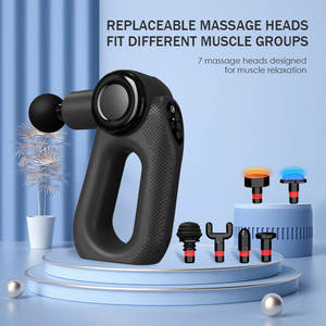 5 Geschwindigkeiten und <span class=keywords><strong>7</strong></span> austauschbare Köpfe Deep Tissue Mini Massage pistole Hand wiederauf lad bares Massage gerät - Product Image 4