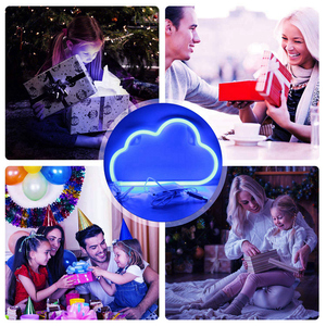 Panneaux néon LED en nuage bleu OEM pour chambre à coucher, panneau de lettres lumineuses en acrylique, décoration de salon pour filles et enfants, panneaux électroniques 3D - Product Image 5