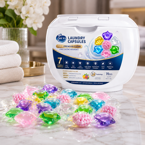 Cápsulas de lavandería JIETI 7 en 1 Premium Clean Pods 10g x 70 piezas con fragancia floral y frutal para uso en lavadora automática - Product Image 3