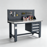 Banc de travail pour garage, table d'atelier, table d'assemblage et armoire à outils combinée avec tiroirs