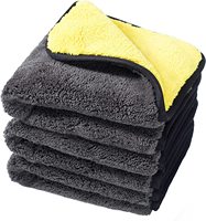 Serviette de lavage de voiture en peluche absorbante double couche, vente en gros, usine chinoise, 1000 gsm, serviette en microfibre 1000gsm, nettoyage et séchage de voiture