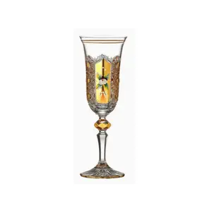 Aymond-Gafas de cristal de hampagne, copas doradas de vino tinto
