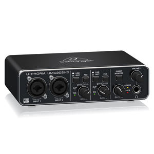 <span class=keywords><strong>Carte</strong></span> <span class=keywords><strong>son</strong></span> <span class=keywords><strong>Behringer</strong></span> U-Phoria UMC202HD, interface audio USB avec 2 préamplis Midas et alimentation fantôme 48V, équipement sonore de studio - Product Image 1