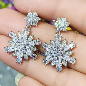 CAOSHI Trend 2021 Earrings Jewelry Hot Sale Fashion Korea Styles Flower Earrings Elegant Bridal Cubic Zirconia Drop Earrings