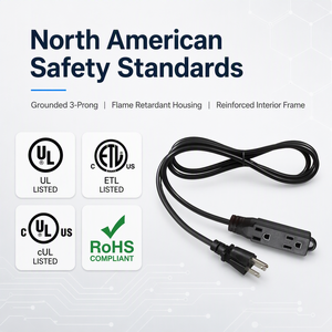 Cable de Alimentación para Computadora de 1.8m, 13A, 16AWG, Estándar Estadounidense, 3 en 1, IEC NEMA 5-15P a 5-15R, con Conductor de Cobre Puro - Product Image 5
