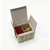 Boîte en papier pliante carrée personnalisée avec couvercle rabattable pour emballage de petits produits (cookies, tampons) avec insert en plateau en papier