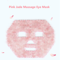 Masque facial en Jade, Quartz Rose, 1 pièce, cache le visage, rafraîchissement du sommeil, Anti-âge, bouffant, rideau en cristal
