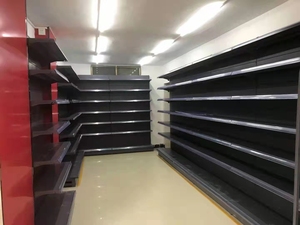 Le support double face durable de supermarché en métal avec les filets latéraux empêche des marchandises de tomber - Product Image 4