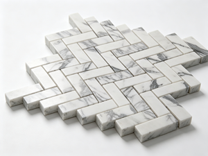 Statuario White Marble Herringbone <b>Mosaic</b> <b>Tile</b> Honed Surface Kitchen Bathroom Wall Backsplash Natural Stone <b>Mosaic</b> <b>Tile</b> - Product Image 2