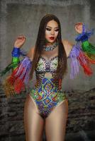 Novance Y1671 femmes strass franges moulante body tenue anniversaire célébrer fête robes de bal tenue de club justaucorps Vestidos