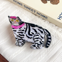 2026 YJL Accessoires pour cheveux pour femmes en stock, design animaux mignons (chat, chien) en PVC, pince requin, pince à cheveux personnalisée, vente en gros