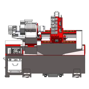 Máquina de torneado de cama inclinada de alta precisión, herramienta de banda central, torno de corte cnc