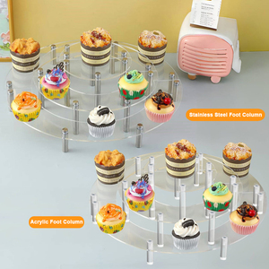 Support à <span class=keywords><strong>gâteau</strong></span> en acrylique portable de luxe à 3 niveaux Base transparente transparente pour Dessert Cupcake Tower Display pour les décorations de fête de mariage - Product Image 5