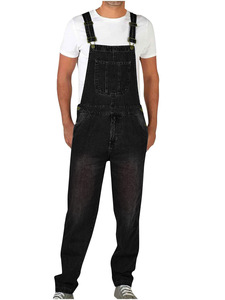 <span class=keywords><strong>Salopette</strong></span> cargo vintage <span class=keywords><strong>en</strong></span> <span class=keywords><strong>jean</strong></span> pour homme, délavée, taille mi-haute, coupe droite, grandes tailles, pantalon de travail - Product Image 5