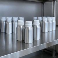 Bouteille en aluminium brillant de 100 ml avec bouchon blanc et bouchon intérieur inviolable pour cosmétiques et produits chimiques de laboratoire