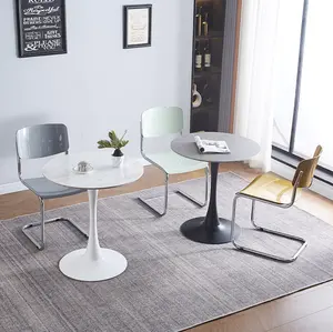 व्हाइट साइड स्टूल स्टोन पीतल सोफा कॉफी ट्रम्पेट टेबल औद्योगिक आधुनिक अनुकूलित